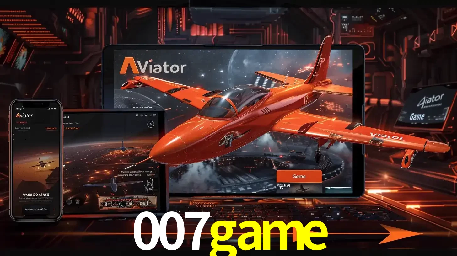 Apresentação tecnológica do jogo Aviator com um avião saindo da tela de um tablet, demonstrando a experiência imersiva em múltiplos dispositivos no 007game.
