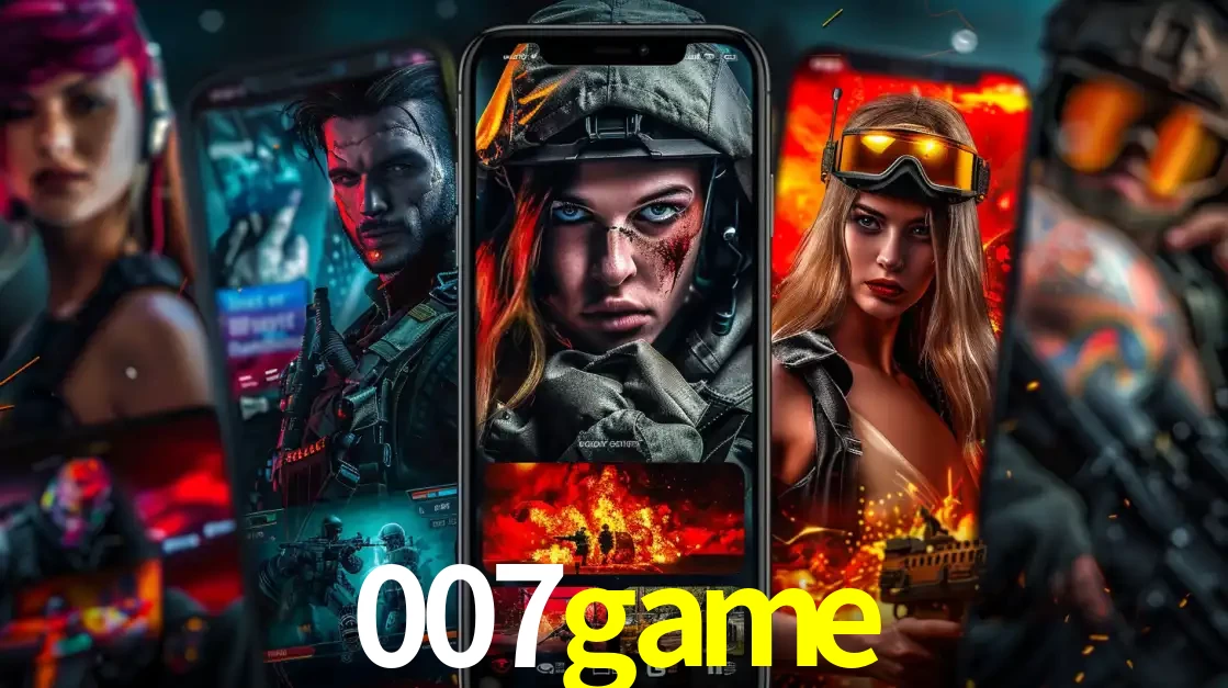 Montagem de telas de celular mostrando diversos personagens, masculinos e femininos, de um jogo de tiro, ilustrando a diversidade de equipes de e-sports para apostar no 007game.
