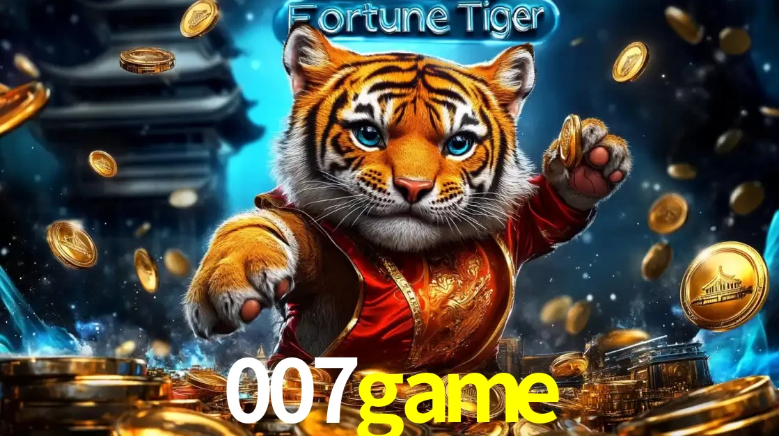 Imagem promocional do jogo de slot Fortune Tiger, com um tigre majestoso em traje tradicional cercado por uma fortuna em moedas de ouro, disponível agora no cassino 007game.
